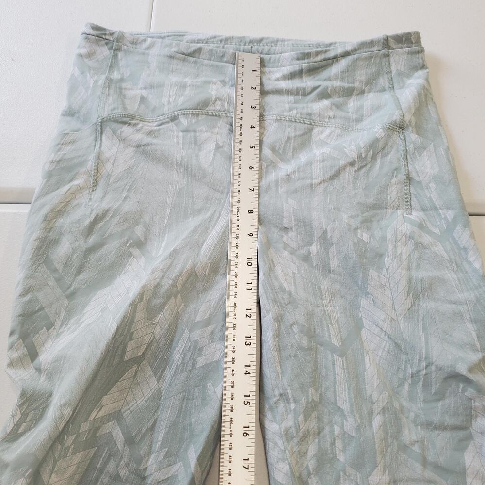 Lululemon Swift Speed HR Crop legging Womens 12 Green Gray Geometric Print - Picture 5 of 9